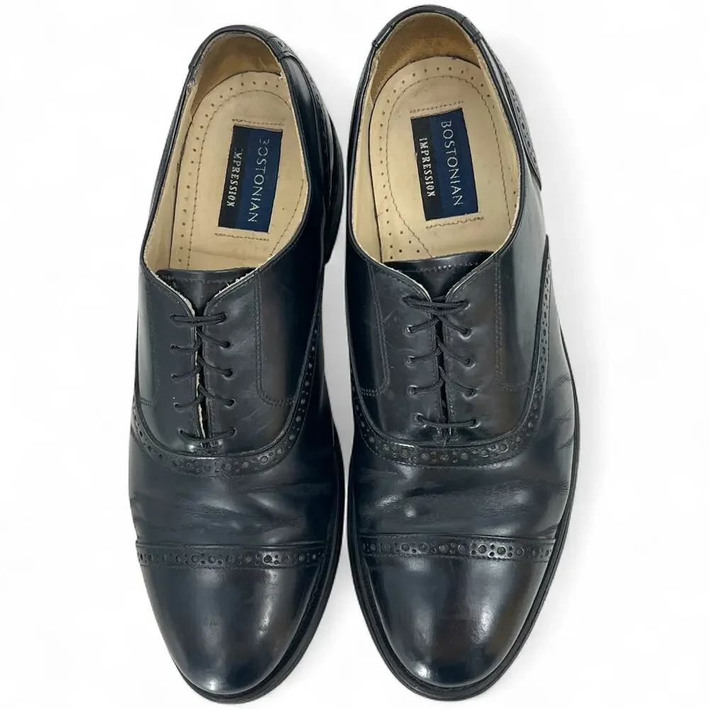 BOSTONIAN Impression Men's Black Leather Oxford Dress Shoes 9.5  Event Office